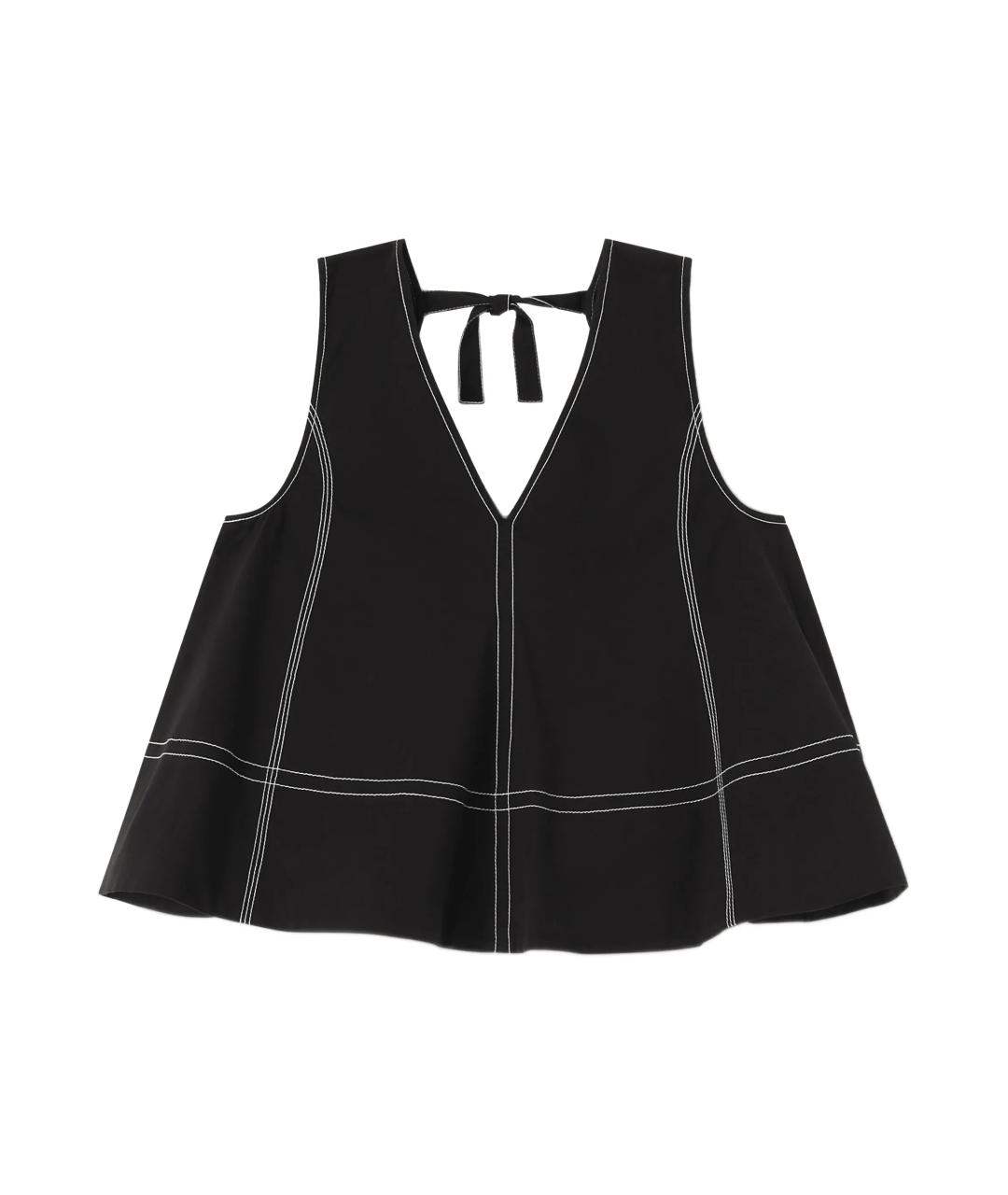 GANNI Черная хлопковая майка, фото 1