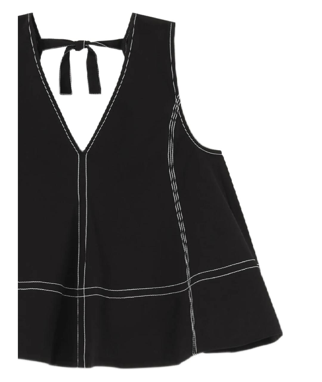 GANNI Черная хлопковая майка, фото 2