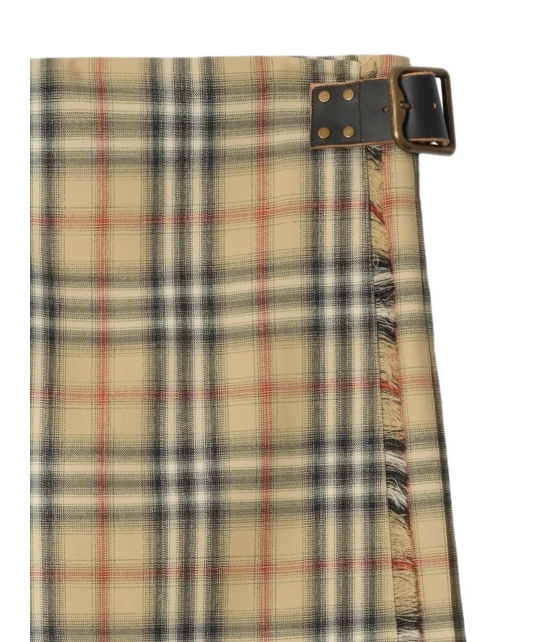 BURBERRY Мульти шерстяная юбка мини, фото 2