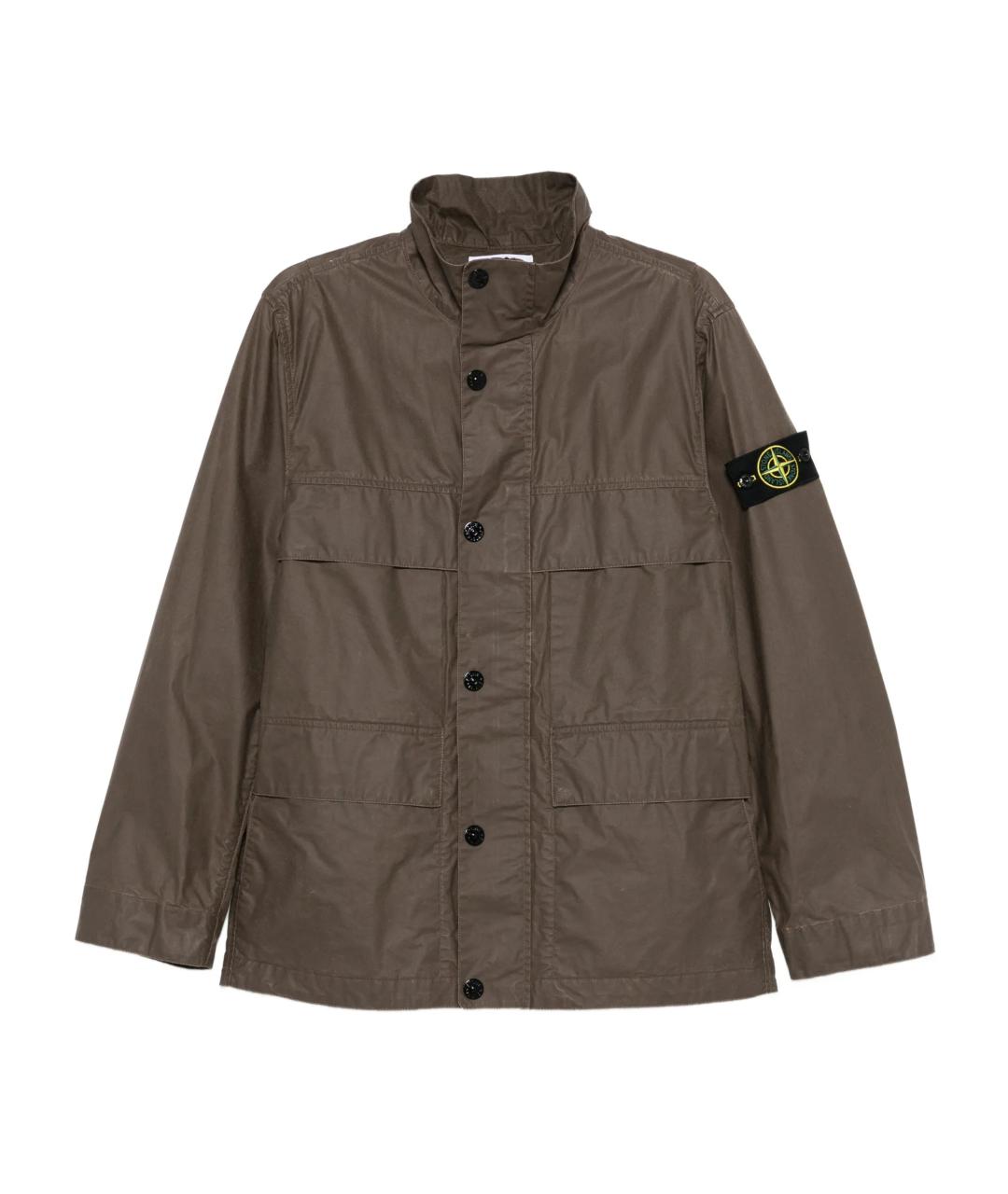 STONE ISLAND Коричневая полиэстеровая куртка, фото 1
