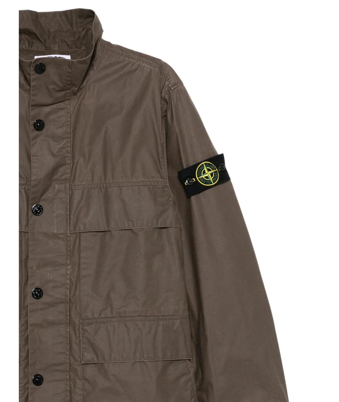 STONE ISLAND Коричневая полиэстеровая куртка, фото 2