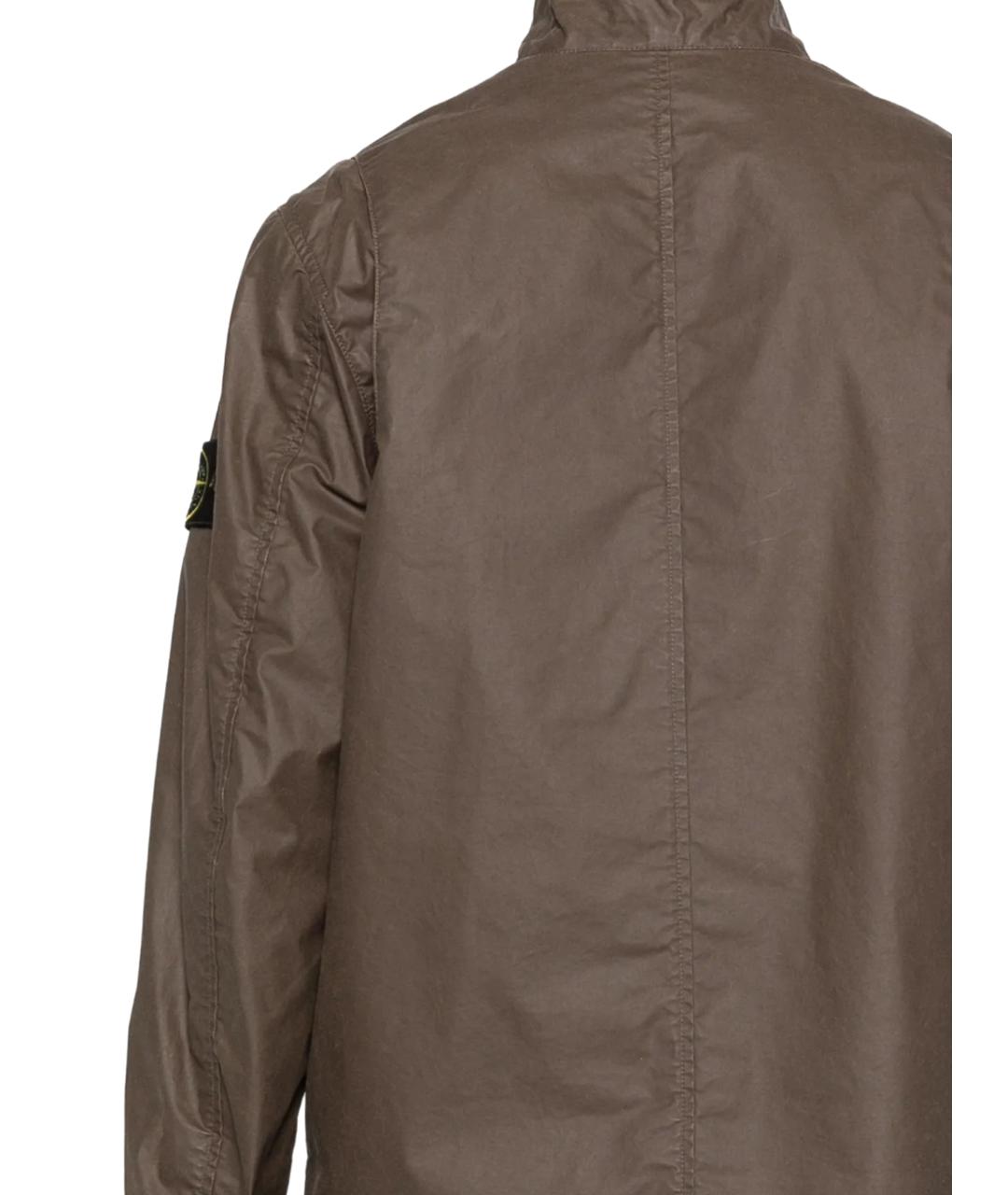 STONE ISLAND Коричневая полиэстеровая куртка, фото 3