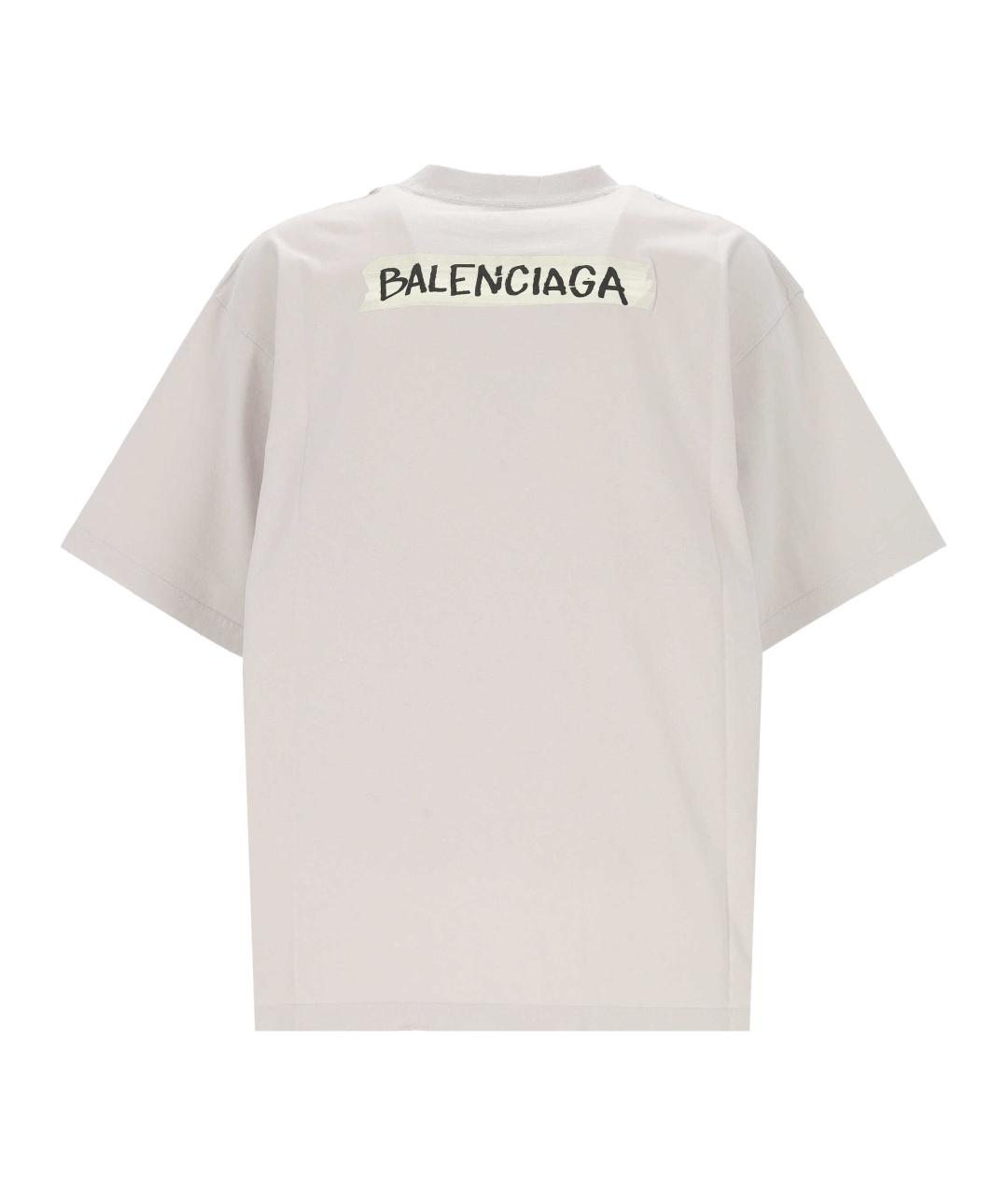 BALENCIAGA Белая хлопковая футболка, фото 3