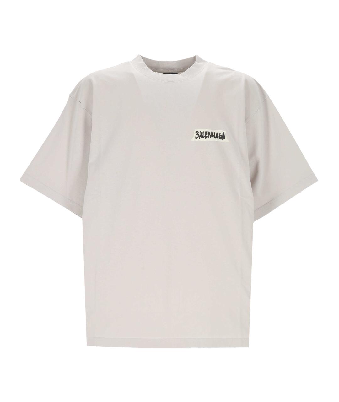 BALENCIAGA Белая хлопковая футболка, фото 1