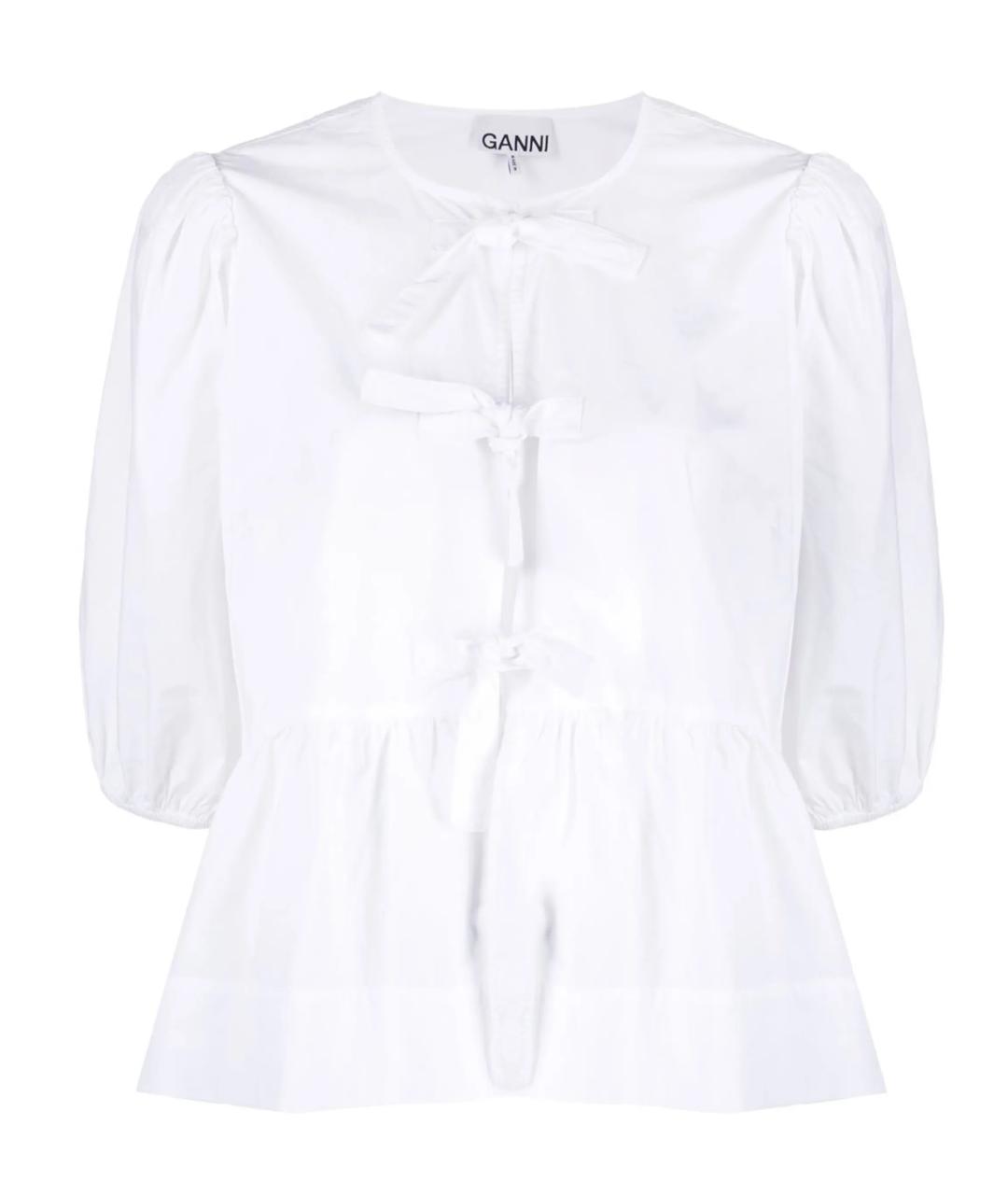 GANNI Белая хлопковая блузы, фото 1