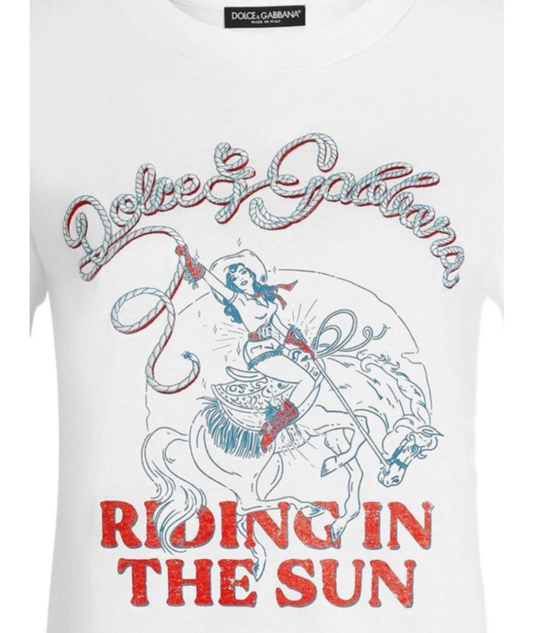 DOLCE&GABBANA Белая хлопковая футболка, фото 2
