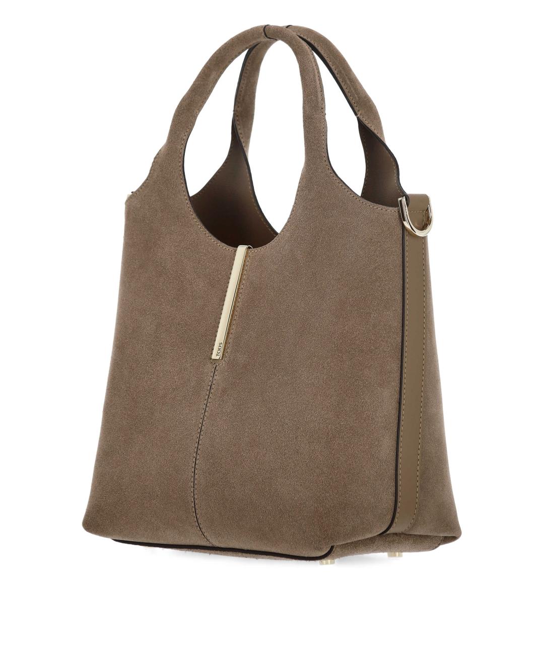 TOD'S Коричневая замшевая сумка тоут, фото 2