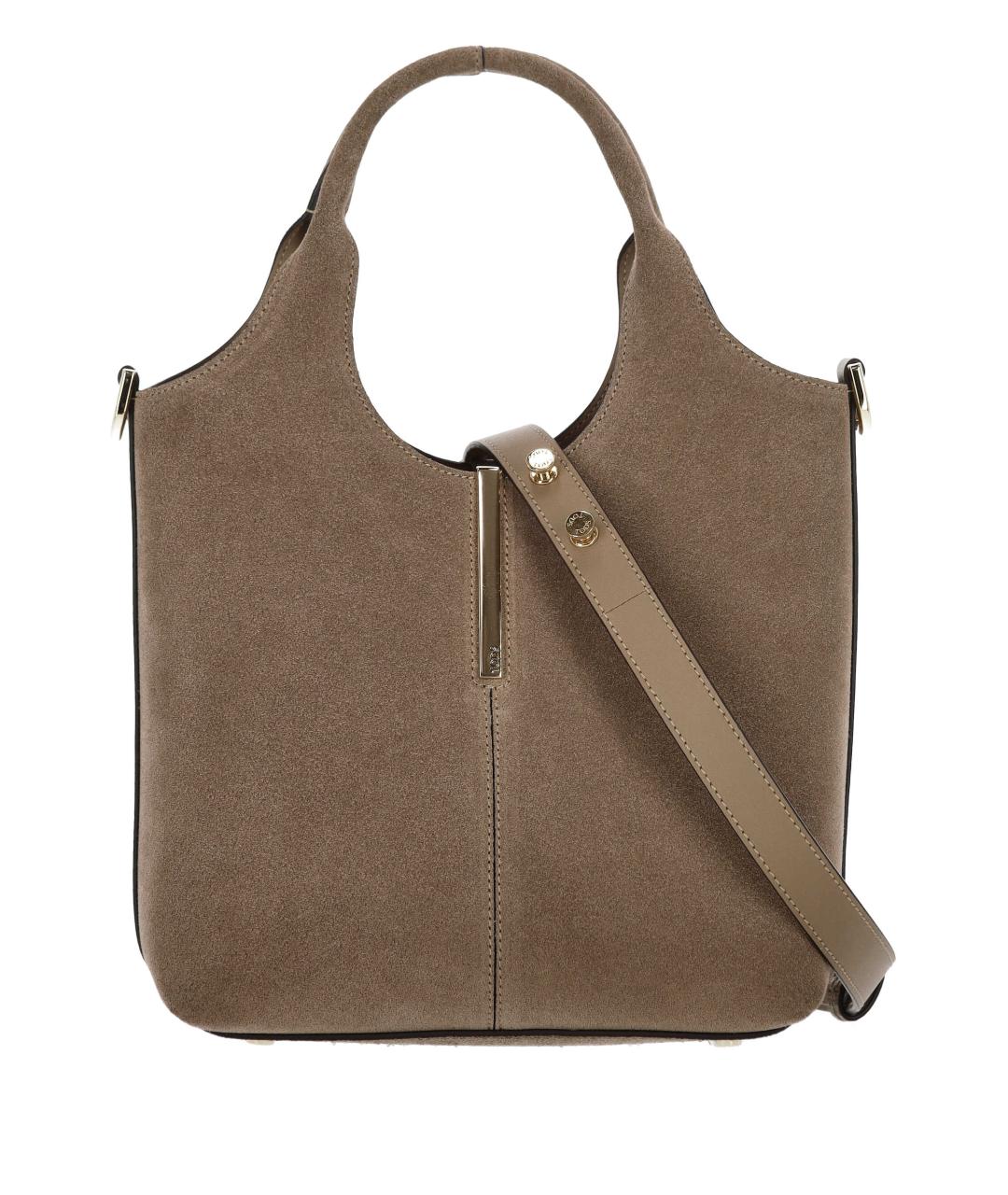 TOD'S Коричневая замшевая сумка тоут, фото 1