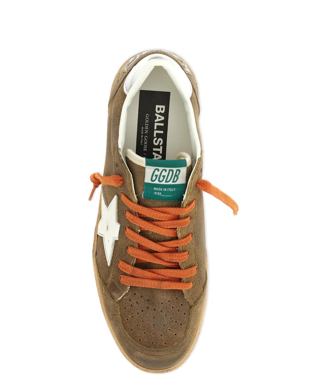 GOLDEN GOOSE DELUXE BRAND Коричневые замшевые низкие кроссовки / кеды, фото 4