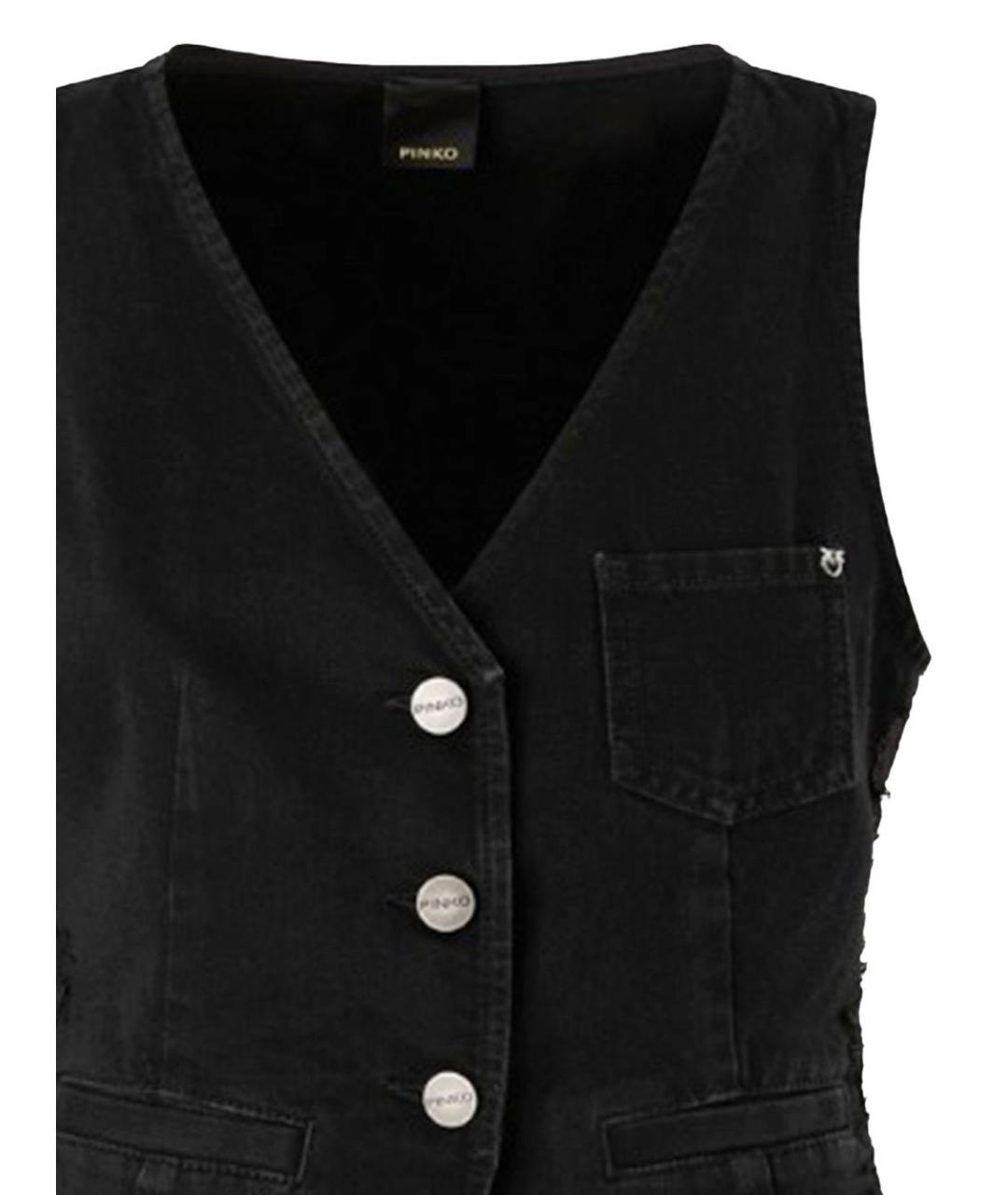 PINKO Черная хлопковая жилетка, фото 2