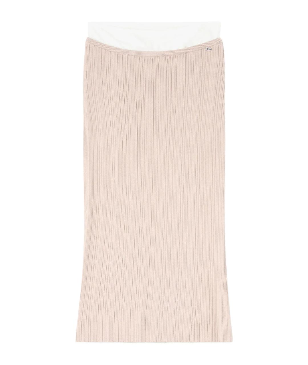 DIESEL Бежевая вискозная юбка миди, фото 1