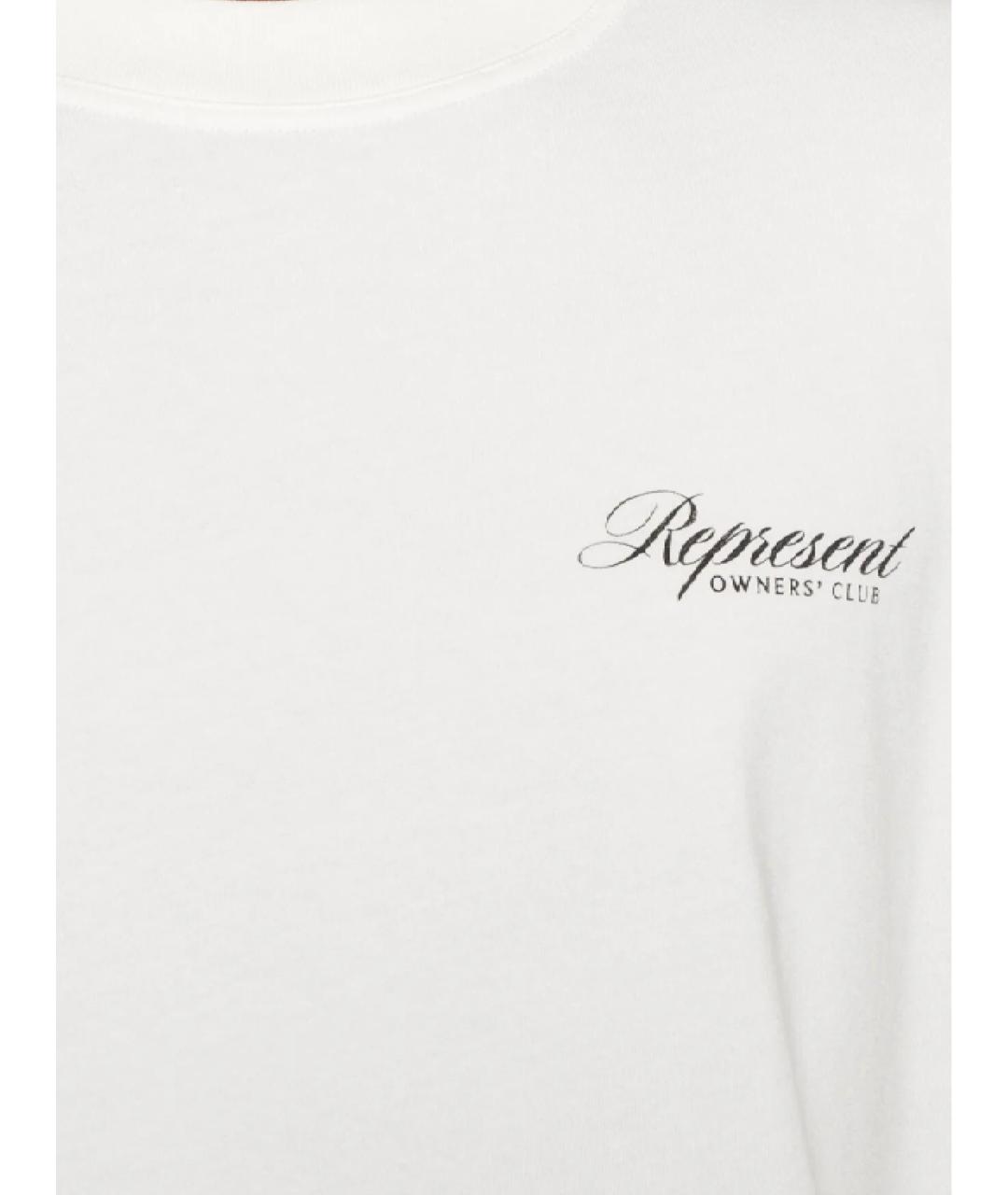 REPRESENT Белая хлопковая футболка, фото 2
