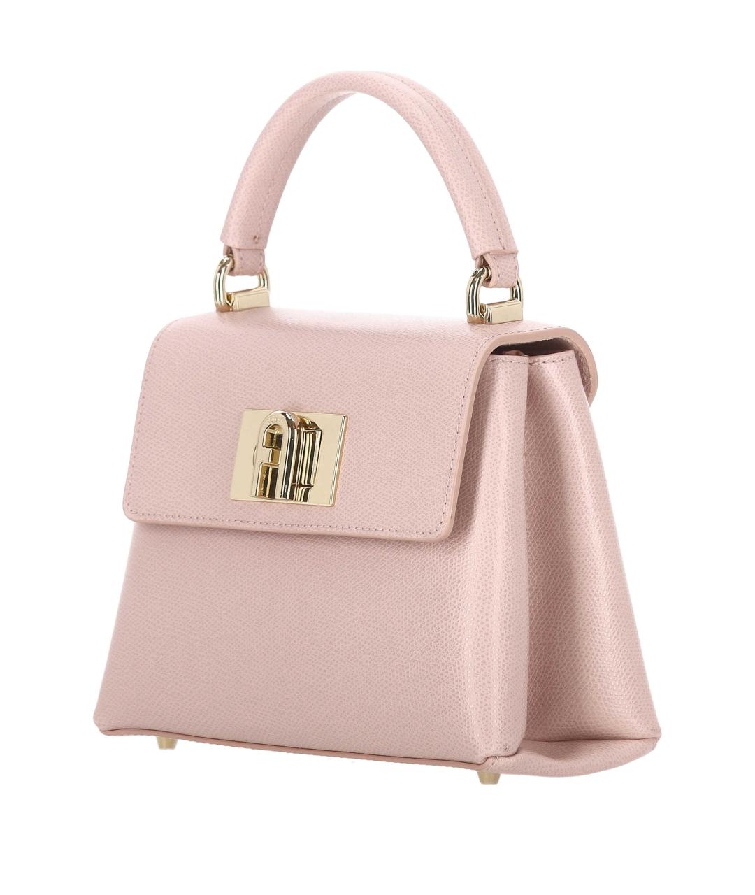 FURLA Розовая кожаная сумка с короткими ручками, фото 2