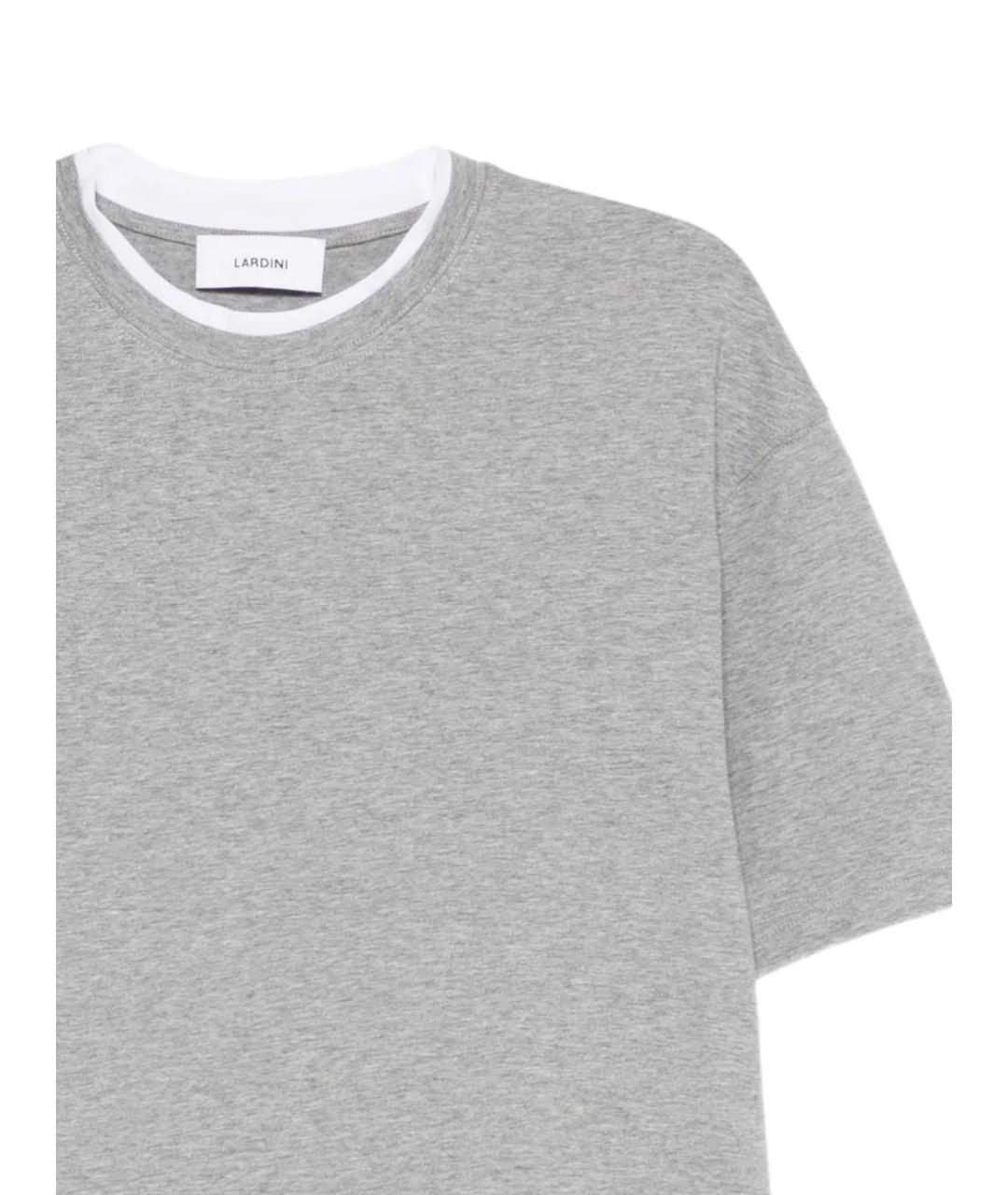 LARDINI Серая хлопковая футболка, фото 2