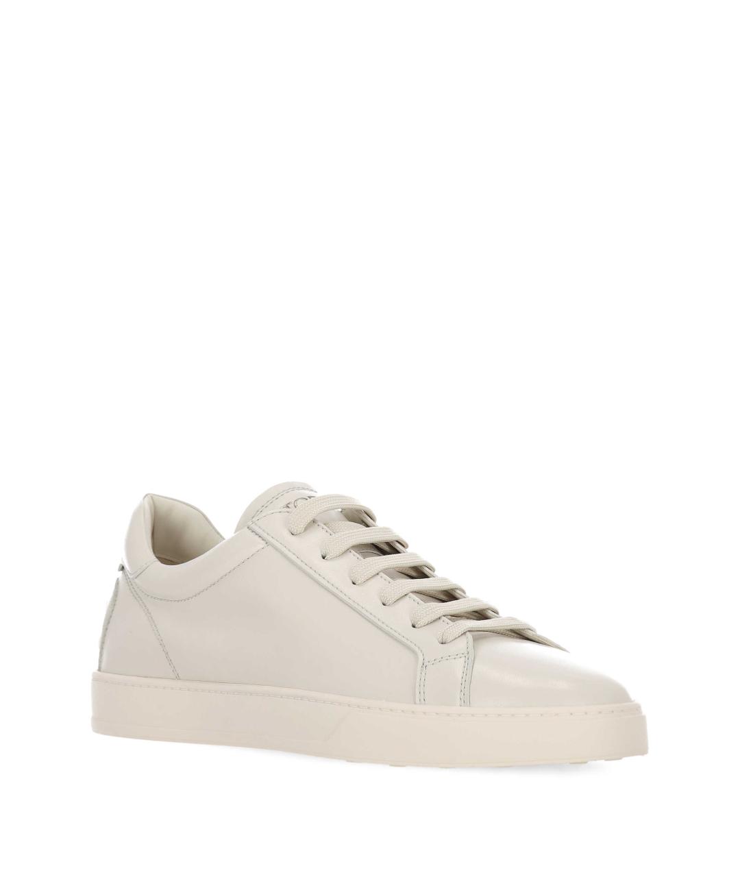 TOD'S Белые кожаные низкие кроссовки / кеды, фото 2