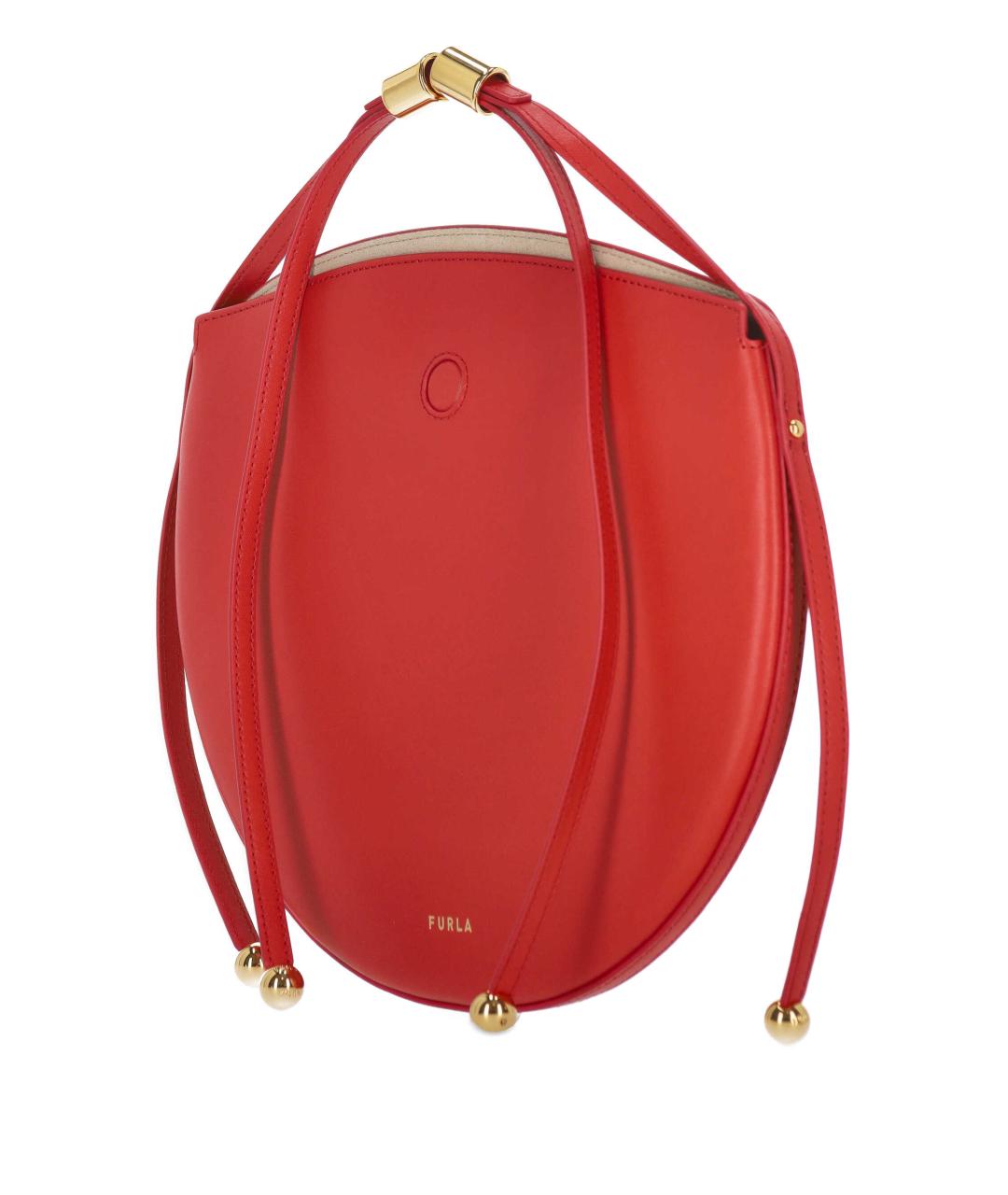 FURLA Красная кожаная сумка с короткими ручками, фото 2