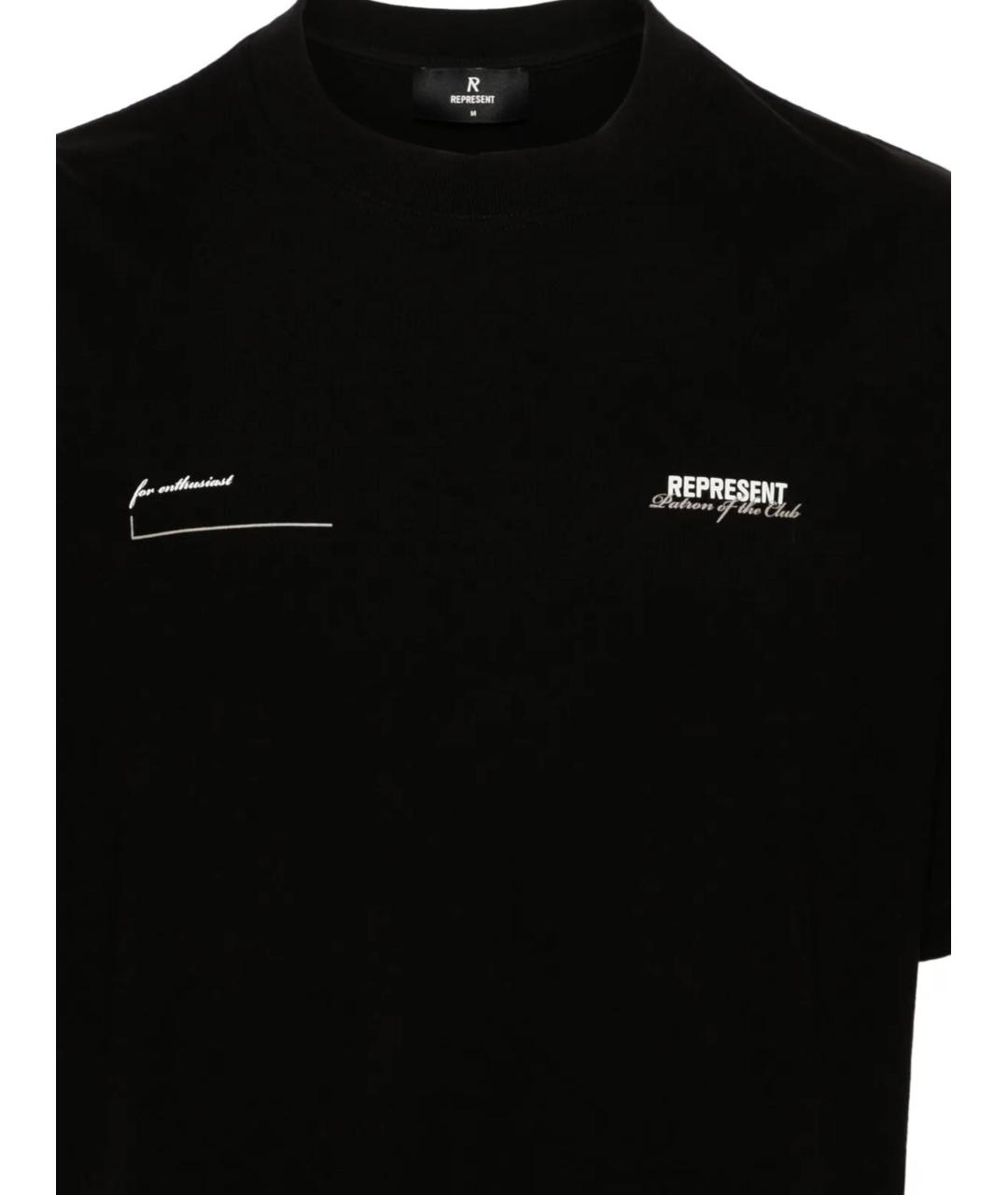 REPRESENT Черная хлопковая футболка, фото 2