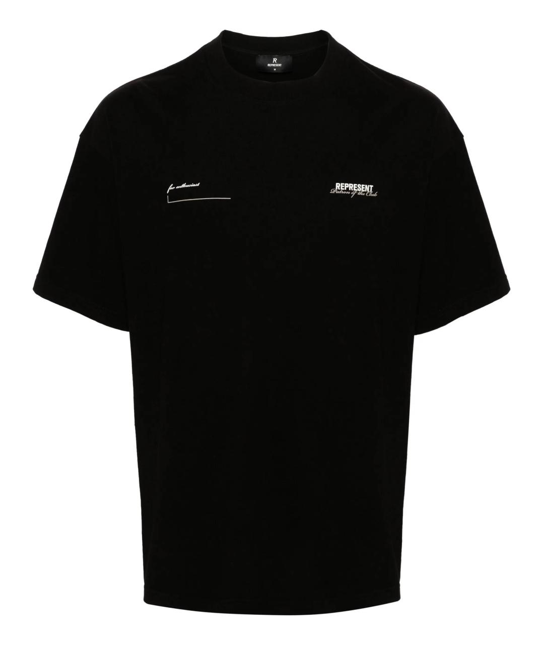 REPRESENT Черная хлопковая футболка, фото 1