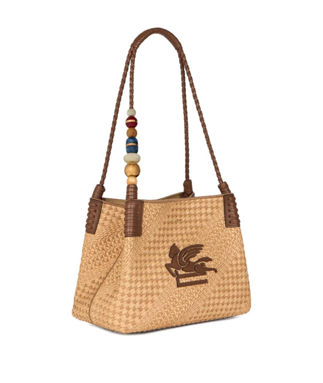 ETRO Бежевая пелетеная сумка тоут, фото 2