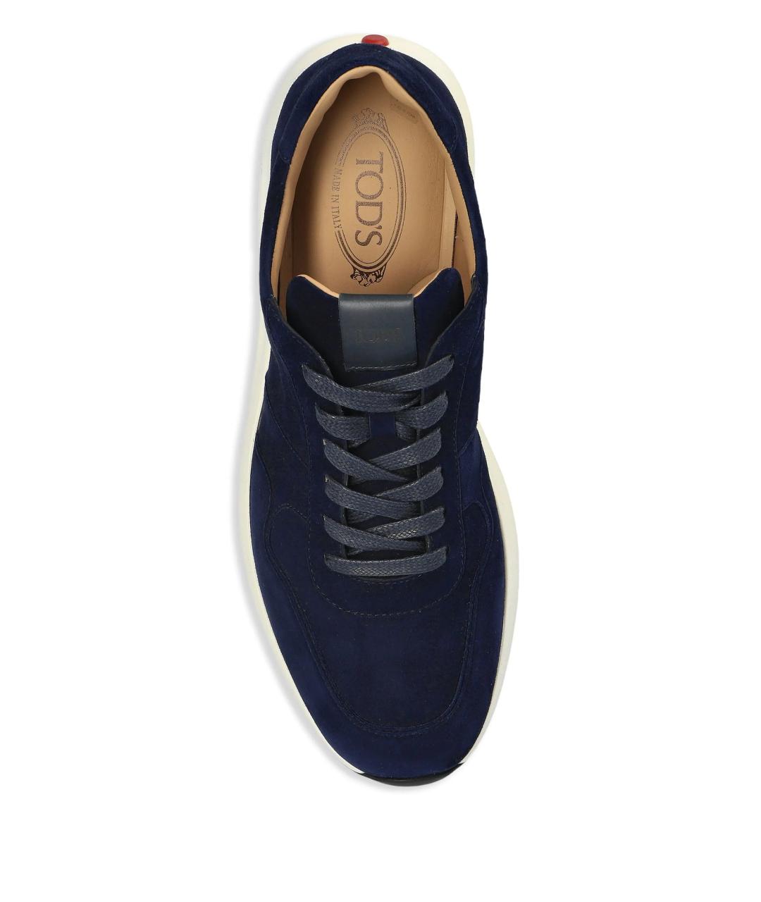 TOD'S Темно-синие замшевые низкие кроссовки / кеды, фото 4