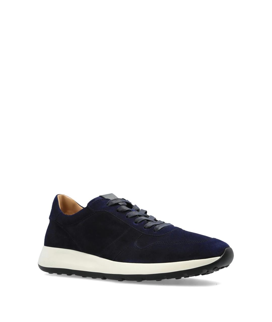 TOD'S Темно-синие замшевые низкие кроссовки / кеды, фото 2