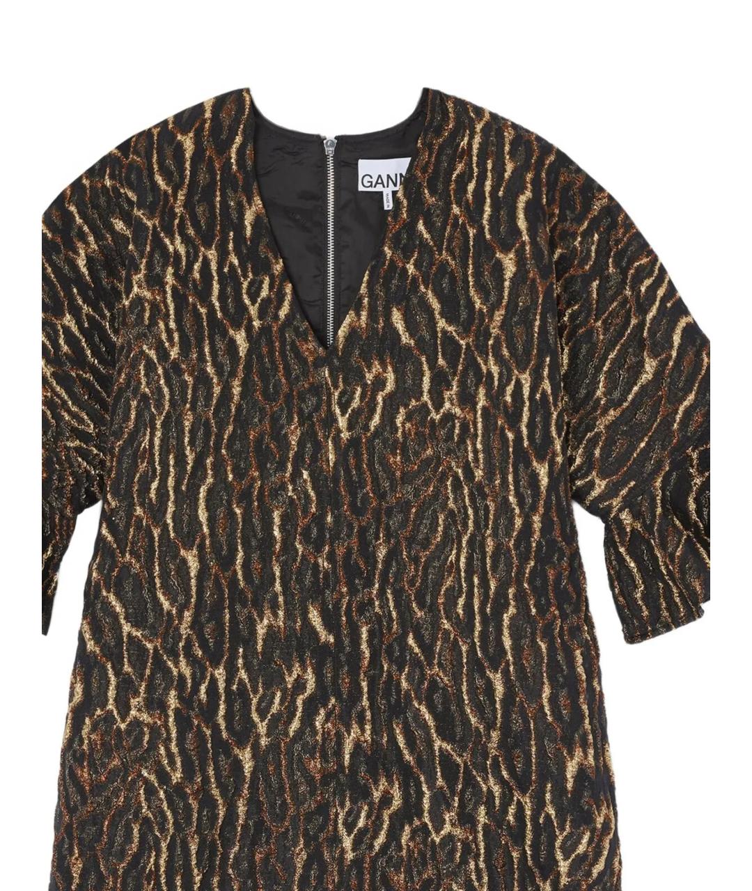 GANNI Мульти полиэстеровое повседневное платье, фото 2