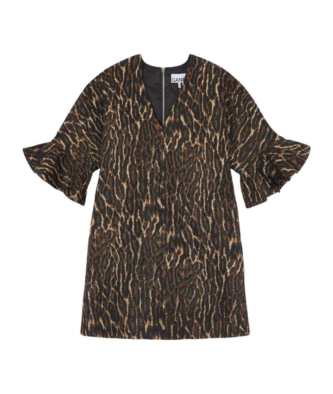 GANNI Мульти полиэстеровое повседневное платье, фото 1