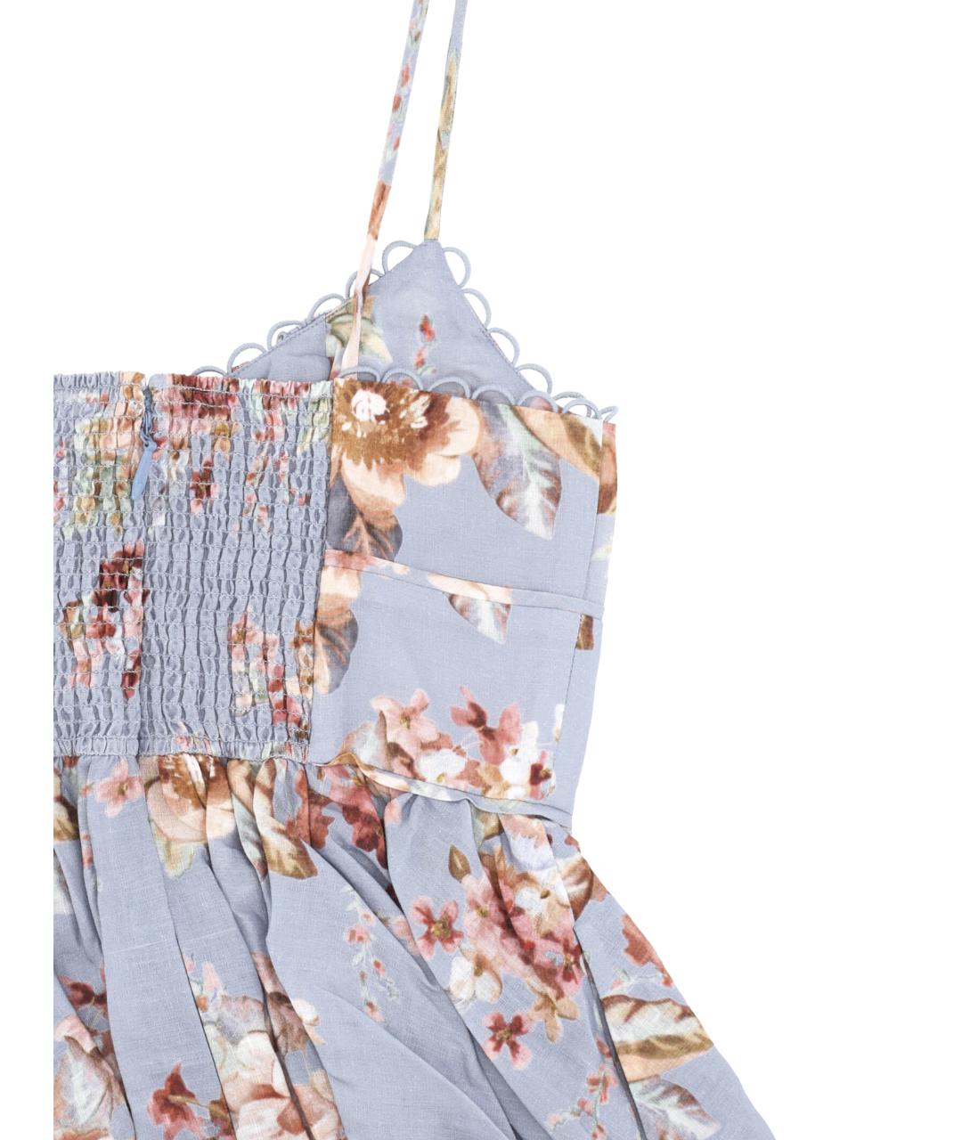 ZIMMERMANN Мульти льняное повседневное платье, фото 3