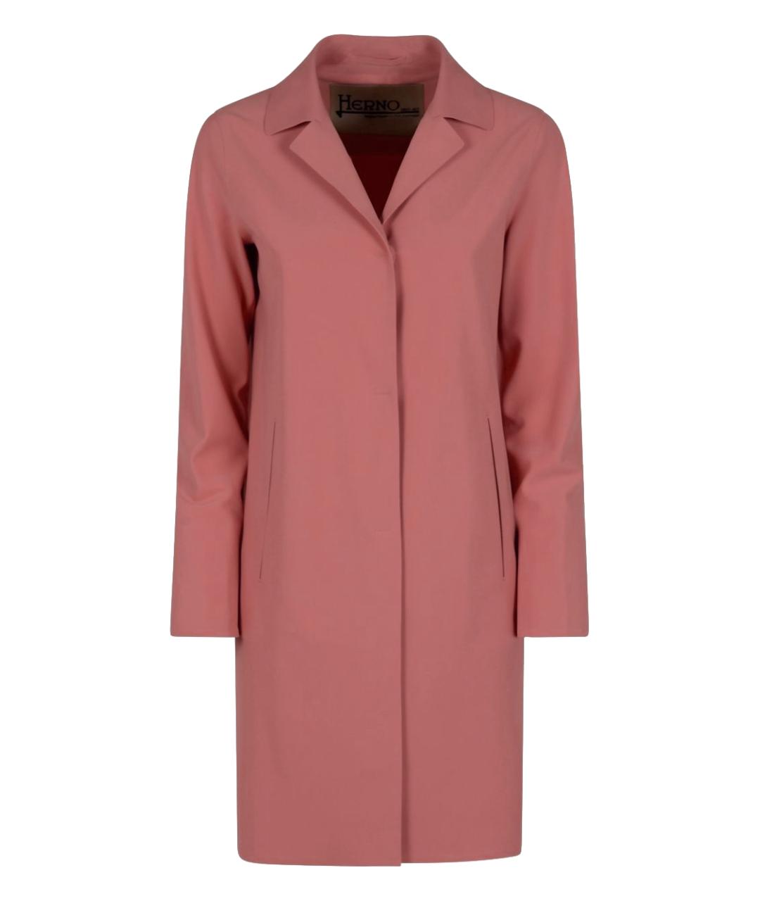 HERNO Розовое полиамидовое пальто, фото 1