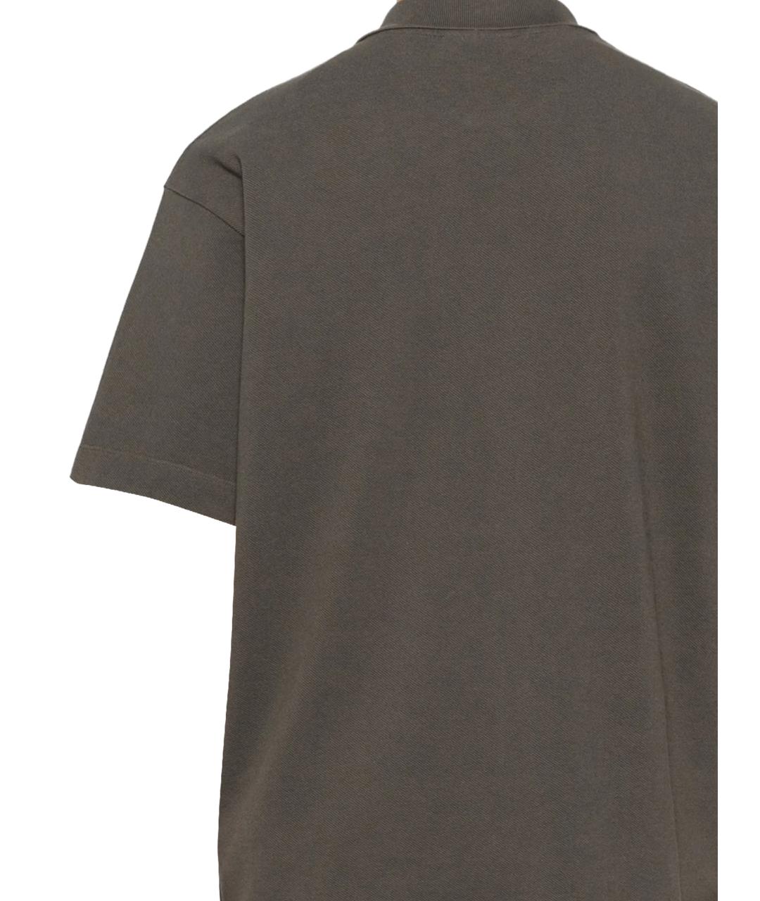 MAISON KITSUNE Серое хлопковое поло с коротким рукавом, фото 3