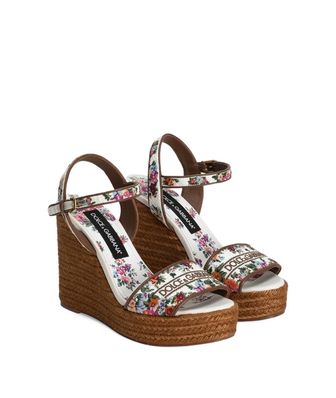 DOLCE&GABBANA Мульти текстильные босоножки, фото 2