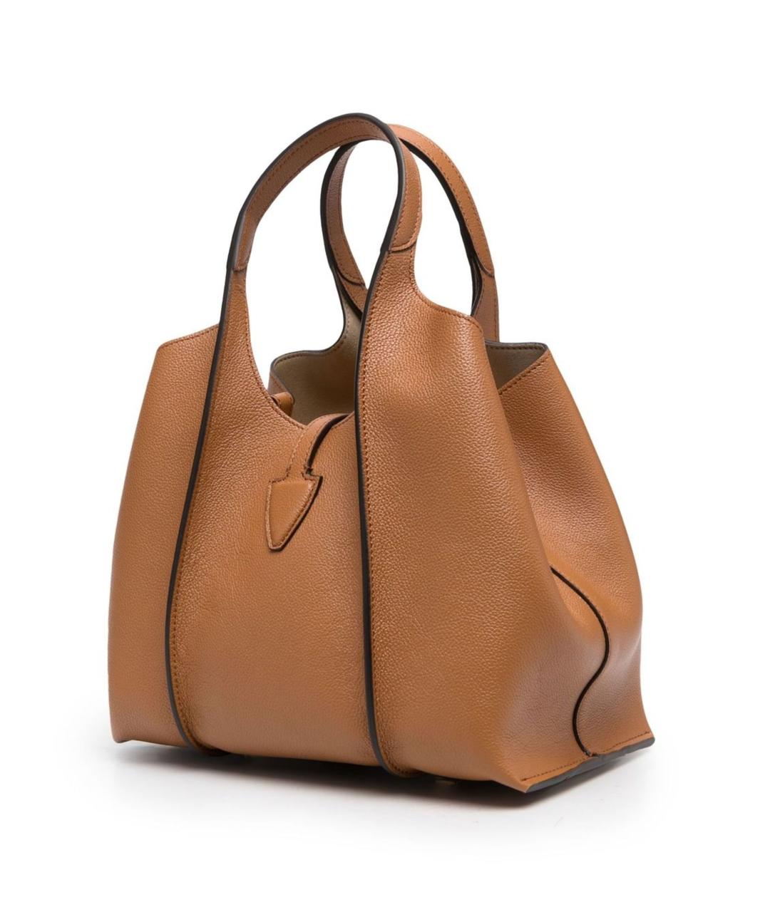 TOD'S Коралловая кожаная сумка тоут, фото 2