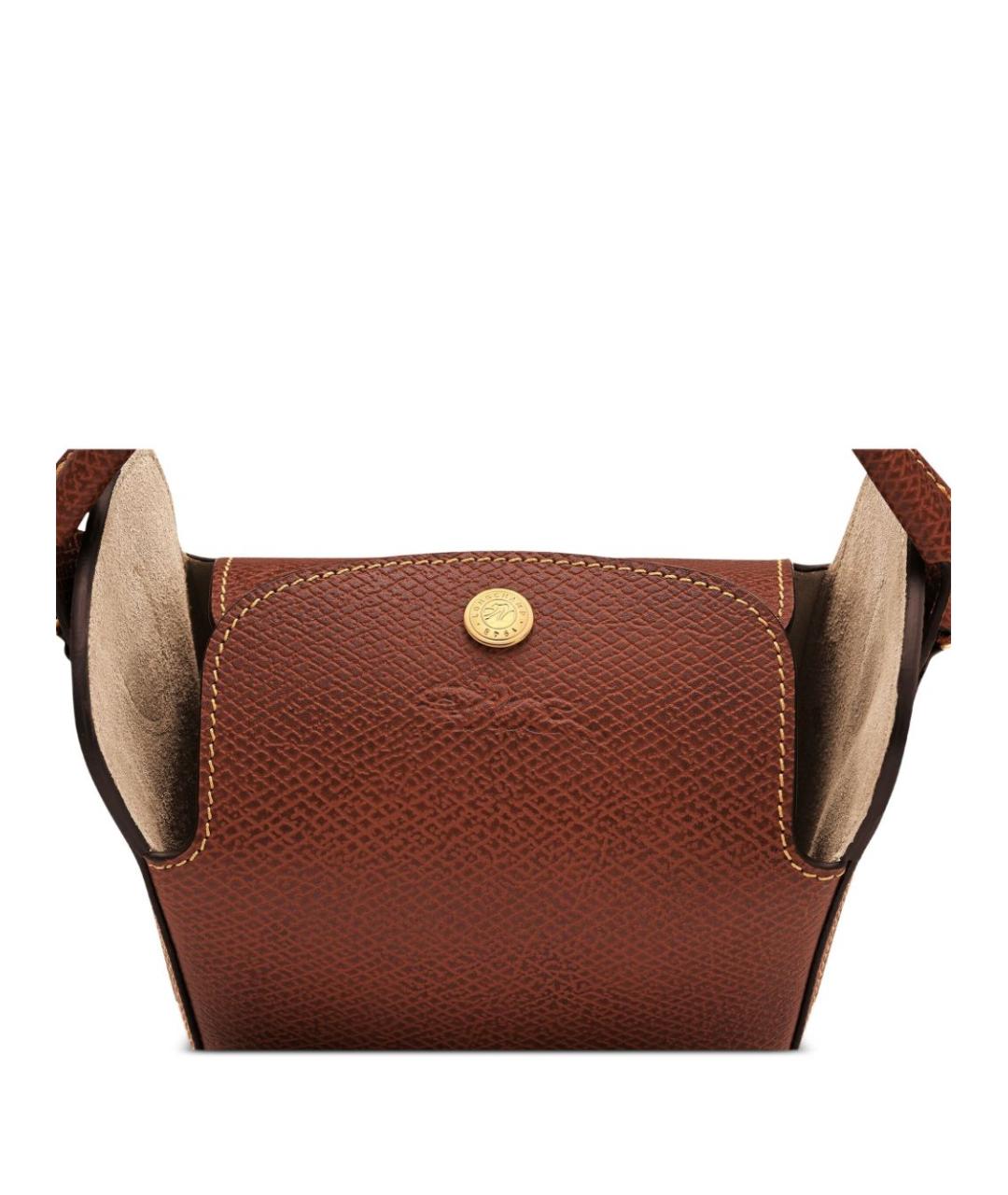 LONGCHAMP Коричневая кожаная сумка через плечо, фото 2