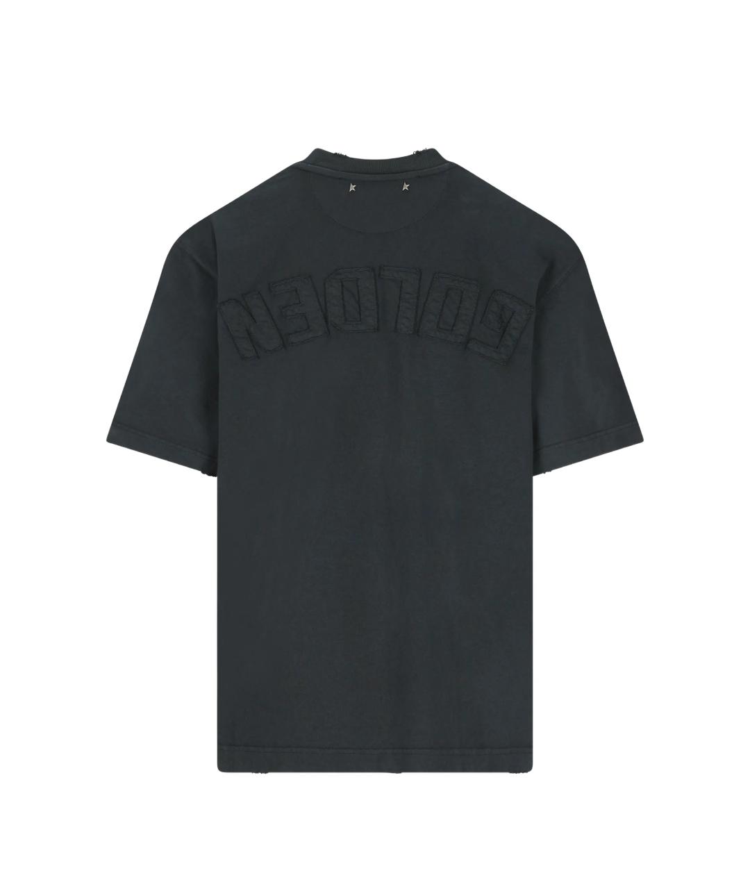 GOLDEN GOOSE DELUXE BRAND Черная хлопковая футболка, фото 3