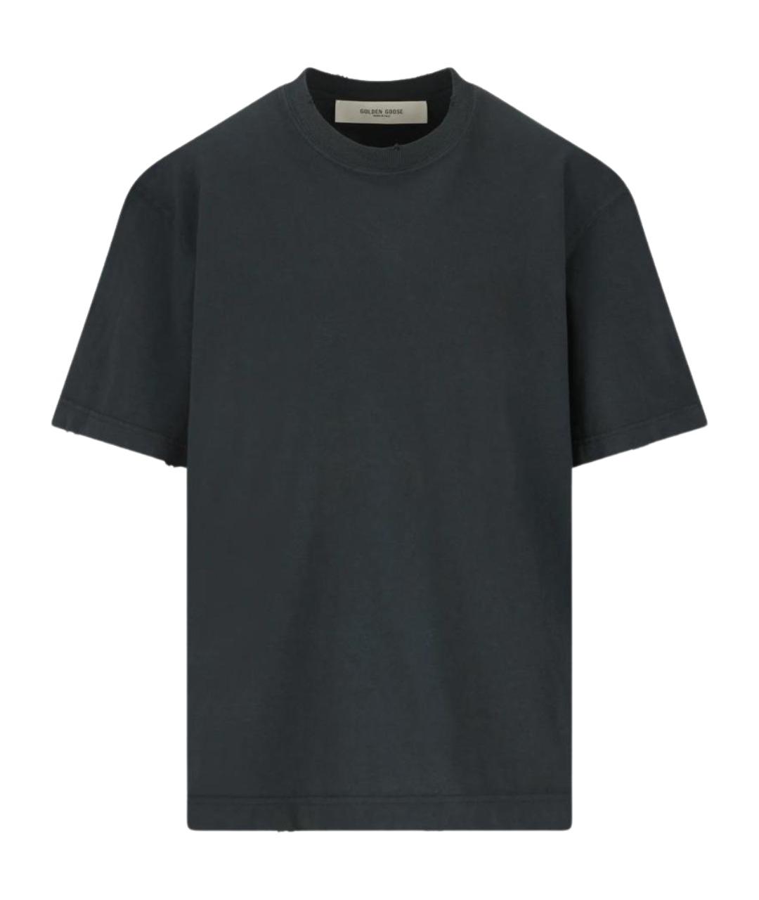 GOLDEN GOOSE DELUXE BRAND Черная хлопковая футболка, фото 1