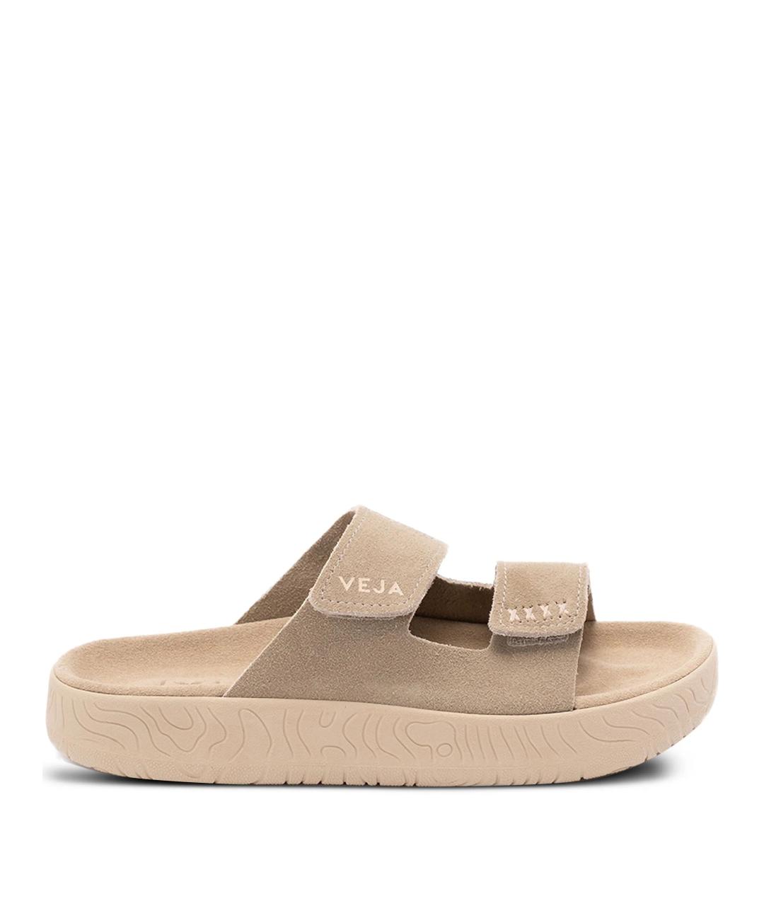 VEJA Бежевые замшевые шлепанцы, фото 1
