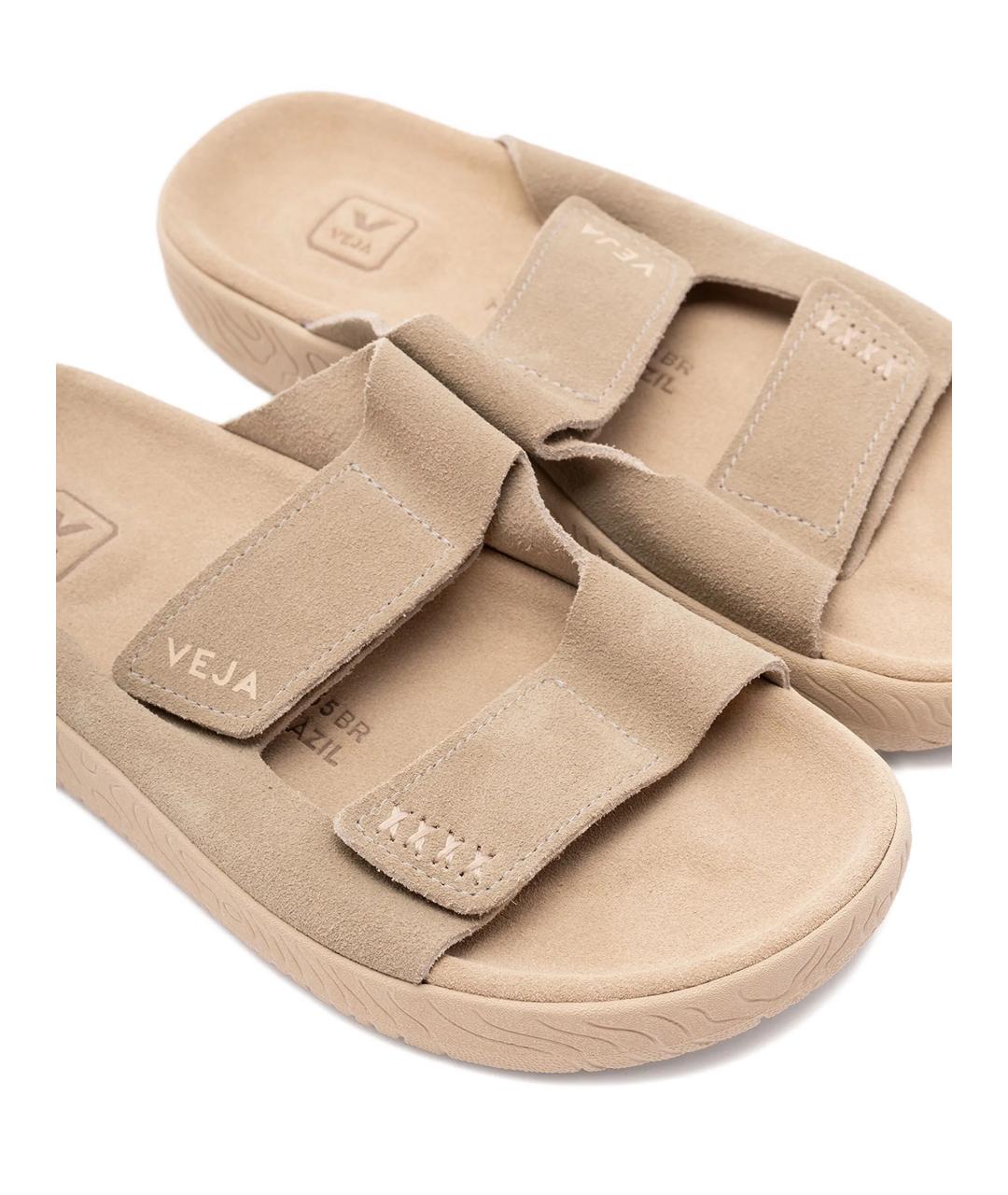 VEJA Бежевые замшевые шлепанцы, фото 4