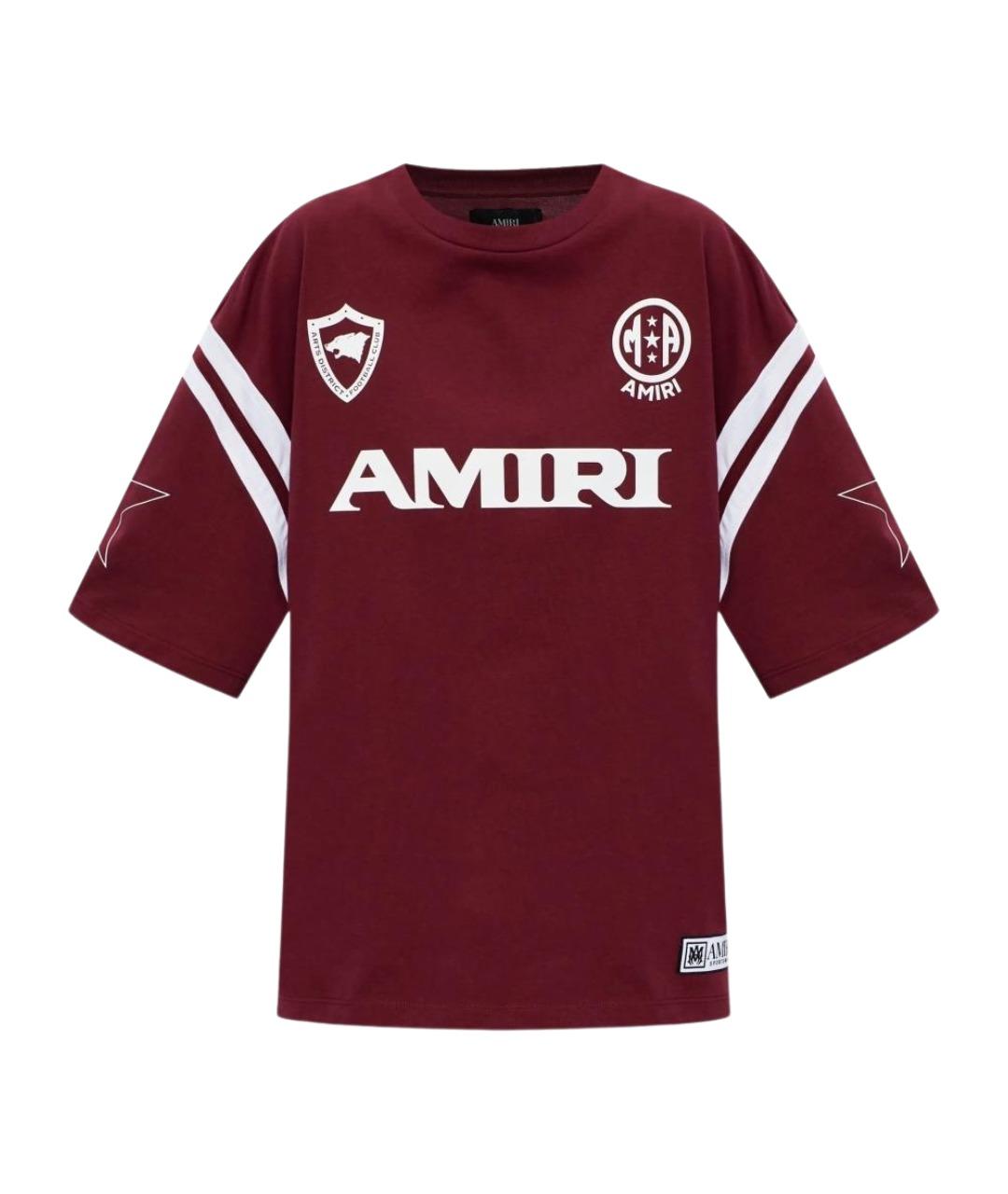 AMIRI Бордовая хлопковая футболка, фото 1