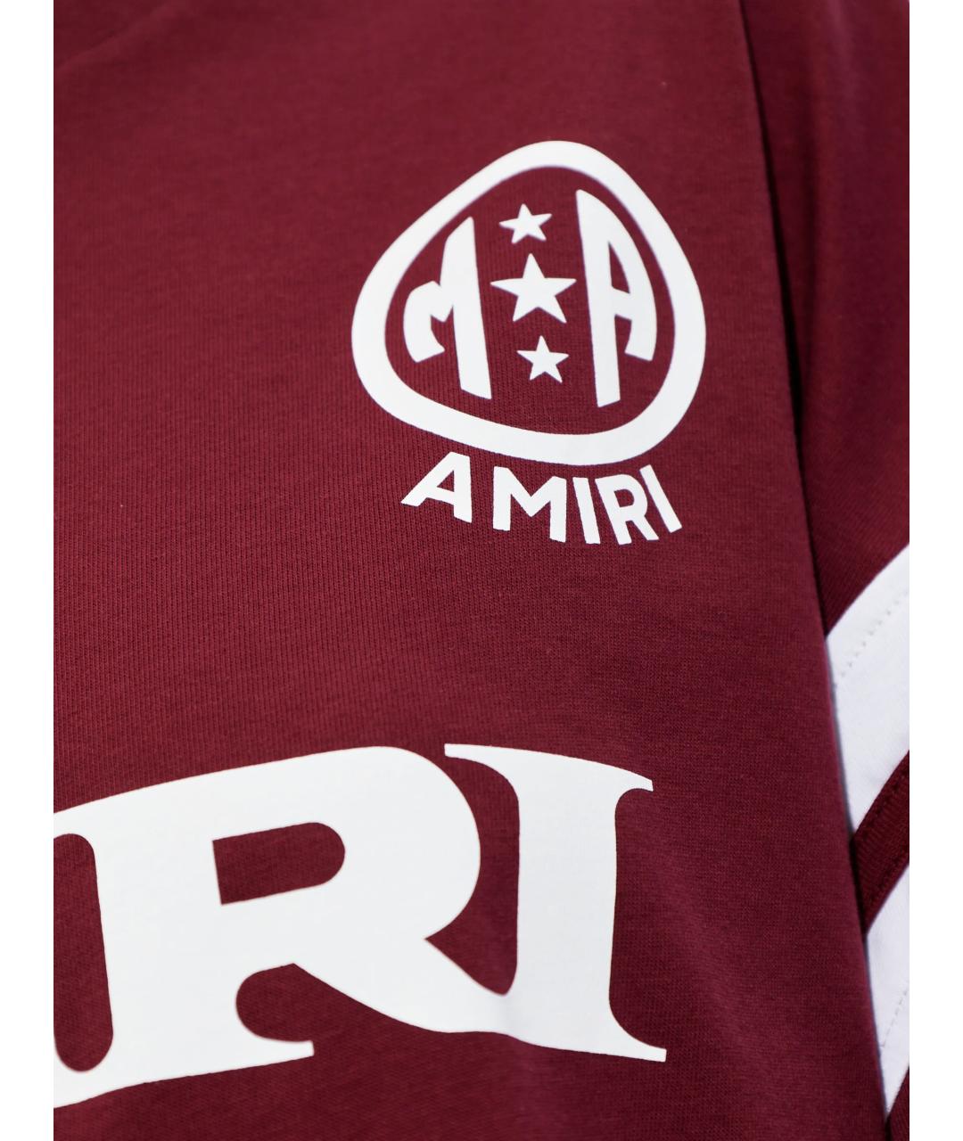 AMIRI Бордовая хлопковая футболка, фото 2