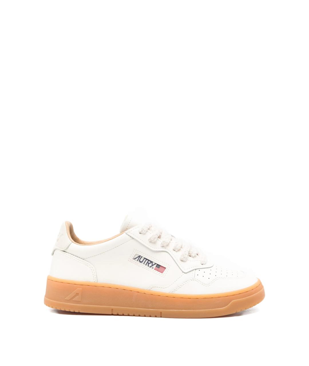 AUTRY Белые кожаные низкие кроссовки / кеды, фото 1