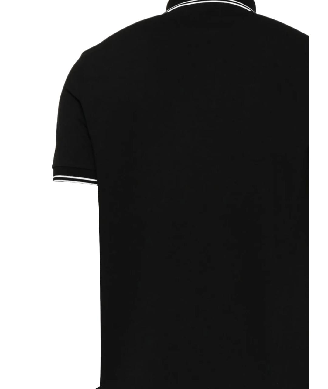 STONE ISLAND Черное хлопко-эластановое поло с коротким рукавом, фото 3