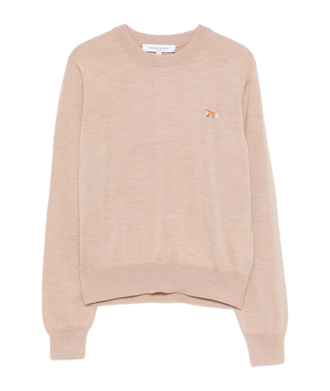 MAISON KITSUNE Бежевый шерстяной джемпер / свитер, фото 1