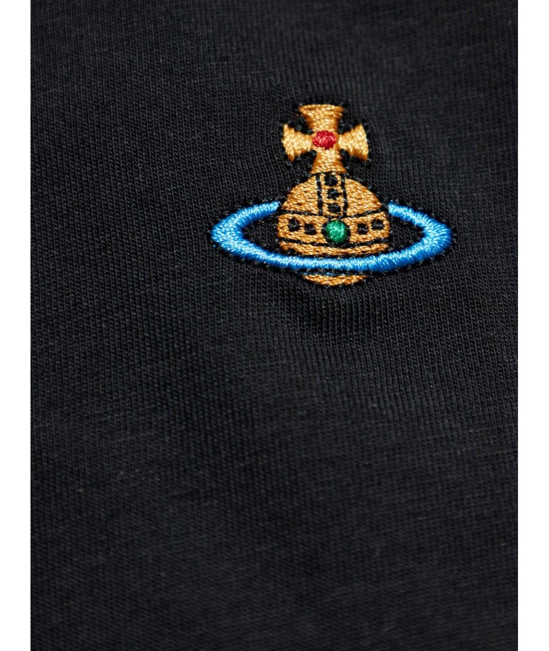 VIVIENNE WESTWOOD Черная хлопковая футболка, фото 3