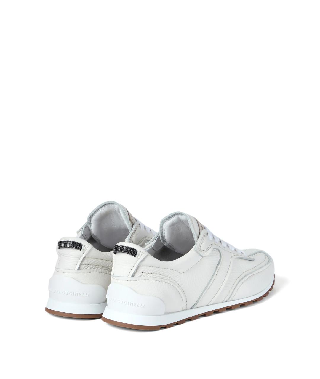 BRUNELLO CUCINELLI Белые кожаные кроссовки, фото 3