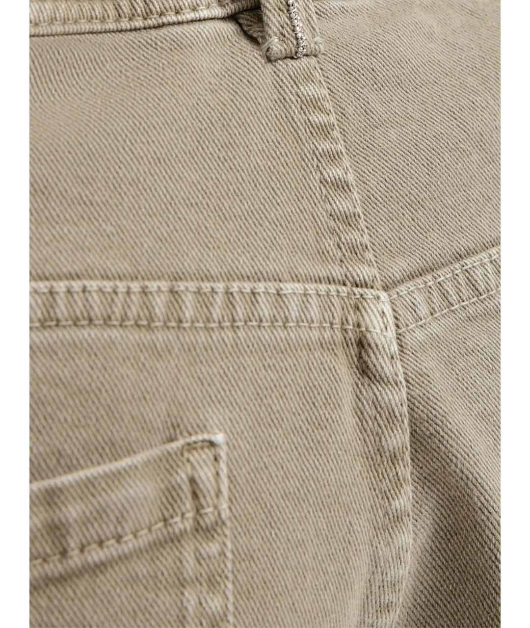 BRUNELLO CUCINELLI Бежевые хлопко-эластановые прямые джинсы, фото 3