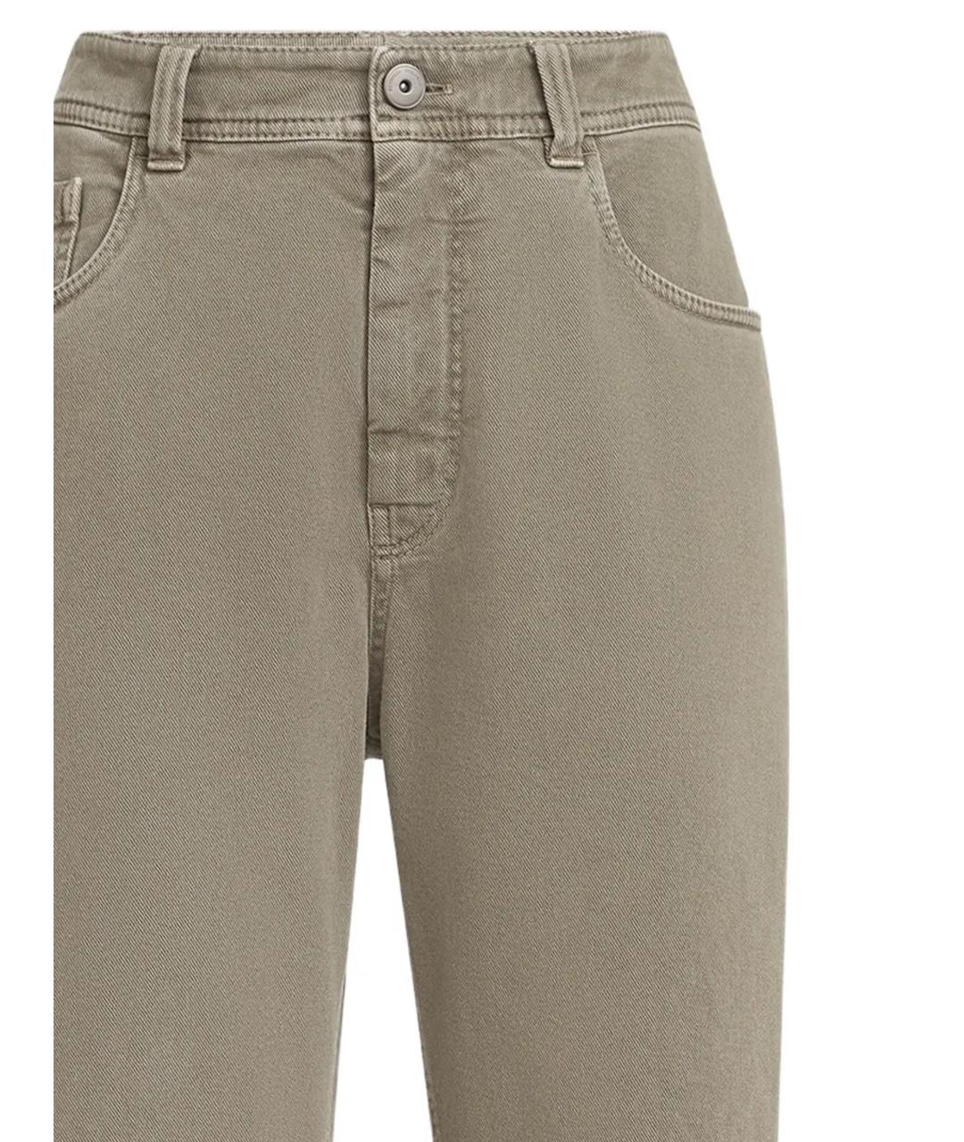 BRUNELLO CUCINELLI Бежевые хлопко-эластановые прямые джинсы, фото 2