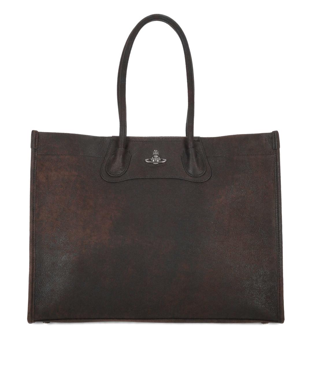 VIVIENNE WESTWOOD Коричневая кожаная сумка тоут, фото 1