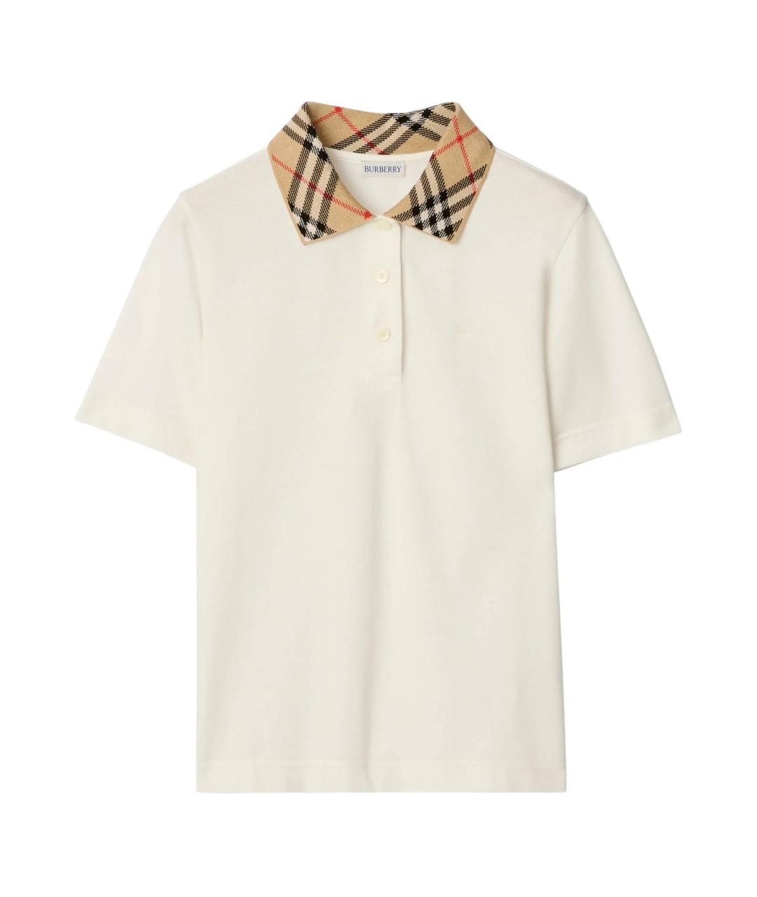 BURBERRY Белая хлопковая футболка, фото 1