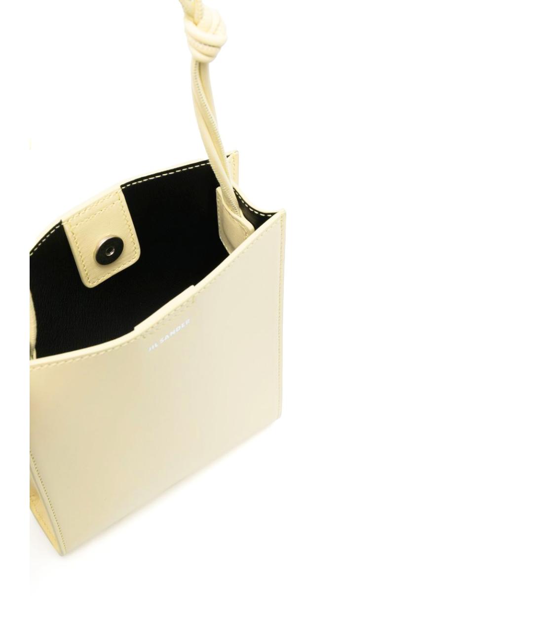 JIL SANDER Бежевая кожаная сумка через плечо, фото 3