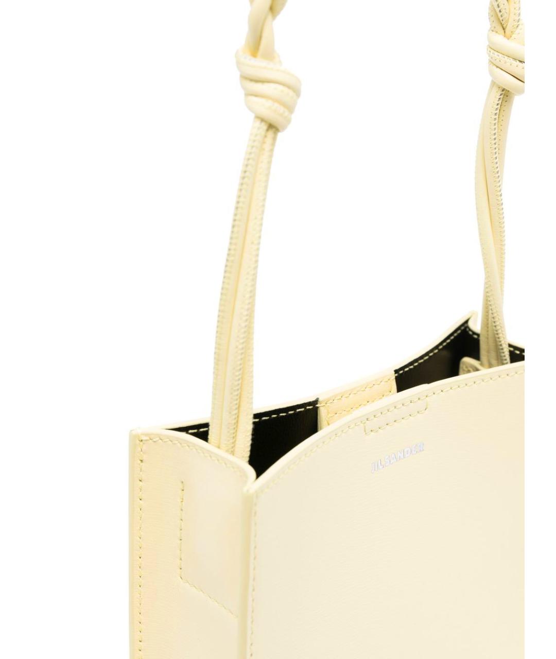 JIL SANDER Бежевая кожаная сумка через плечо, фото 4